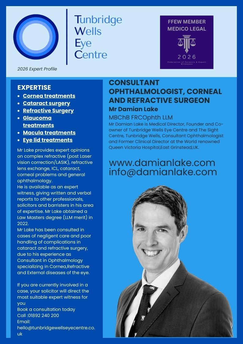 Mr Damian Lake - Consultant Ophthalmologist, Corneal and Refractive Surgeon - Image 2